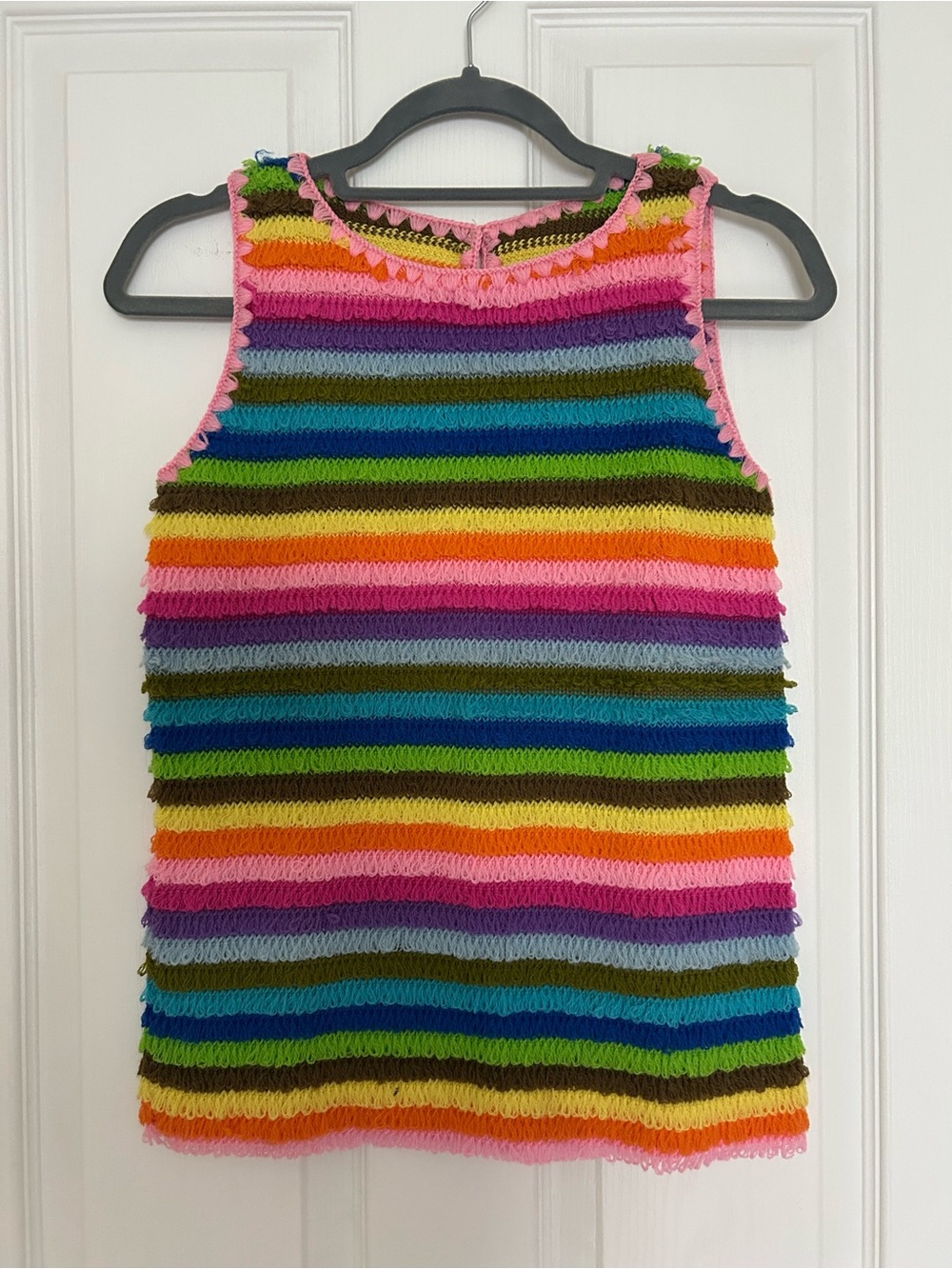 Rainbow Stripe Knit vest Tank Top - Pink, Blue, Green, Yellow, Purple